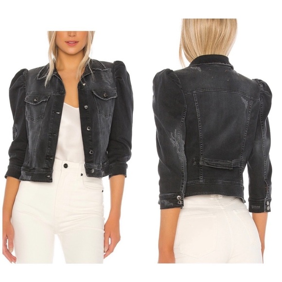 Retrofete puff sleeve Ada jacket in faded black - Picture 5 of 13